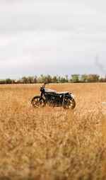 Café racer parked wild italy countryside