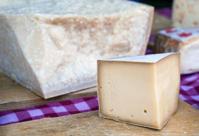 High angle view of bread on table