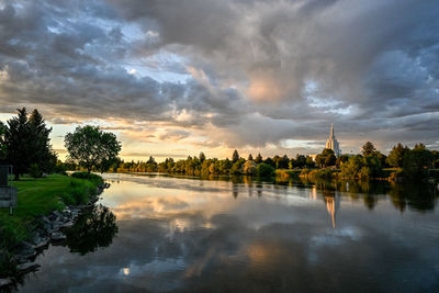 Idaho falls at sunset