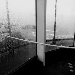 Close-up of water drops on window