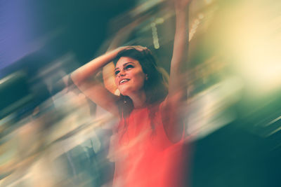 Young woman looking away