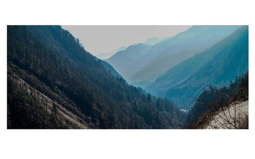 Scenic view of mountains against clear sky