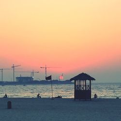 Scenic view of sea at sunset