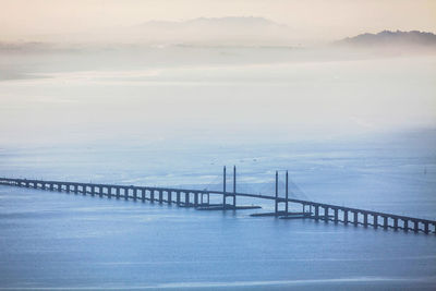 Bridge over sea against sky