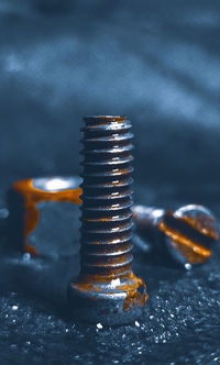 Close-up of metal stack