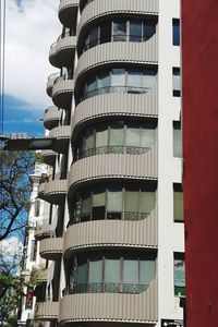 Exterior of building in city against sky