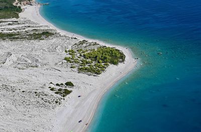 High angle view of beach