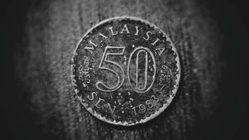 Close-up of coins