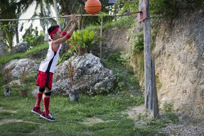 Man playing with ball