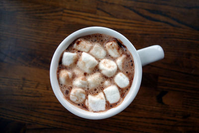 Directly above shot of coffee on table