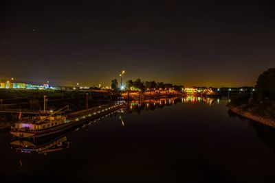 Illuminated city at night