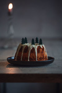 Close-up of cake on table