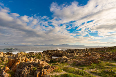 Scenic view of land against sky