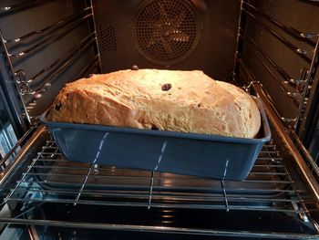 High angle view of bread in store