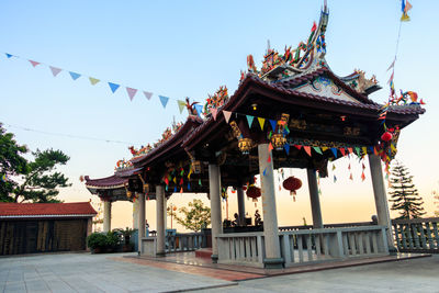 Low angle view of temple against clear sky