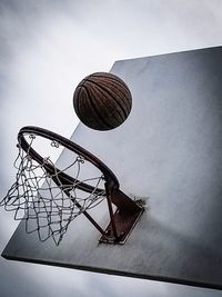 Low angle view of basketball hoop against sky