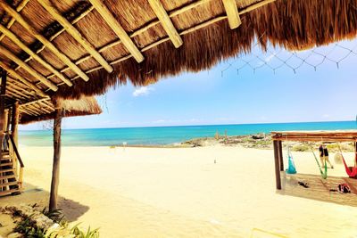 Beach hut on beach