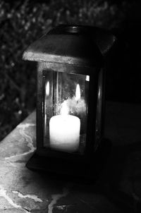 Close-up of illuminated lamp