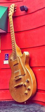 Close-up of red object on wall