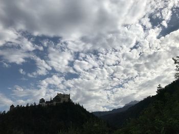 Low angle view of mountain against sky