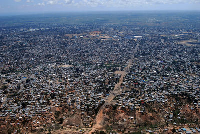 The sprawling slums of dar es salaam, tanzania