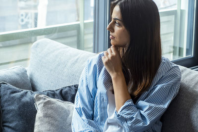 Young woman looking away