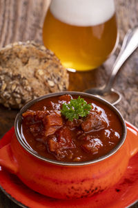 Close-up of food in bowl on table