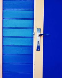 Close-up of closed blue door