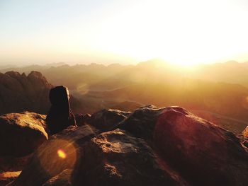 Scenic view of landscape against sky during sunset