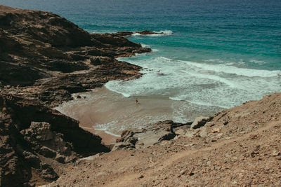 High angle view of beach