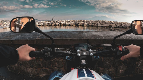 Man riding motorcycle