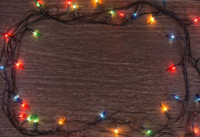 High angle view of illuminated street light