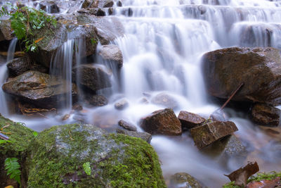 Scenic view of waterfall