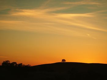 Silhouette of landscape at sunset