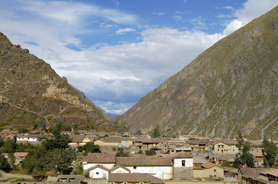 High angle view of townscape against sky