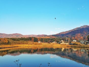 Scenic view of mountains against clear sky