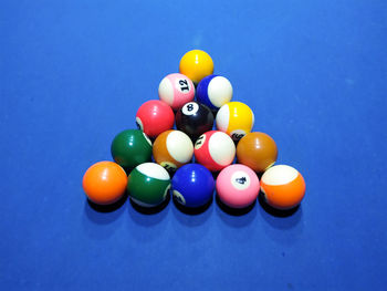 Multi colored balls on table