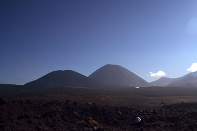 Scenic view of mountains against clear sky