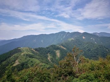 Scenic view of mountains against sky