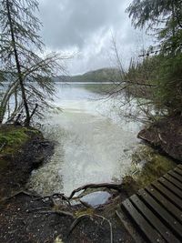Scenic view of river against sky
