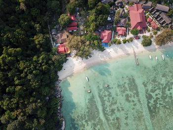 High angle view of swimming pool