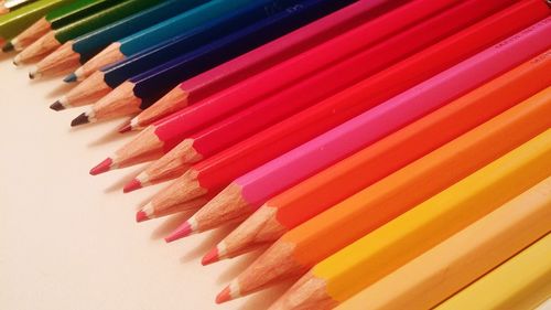 Close-up of colored pencils