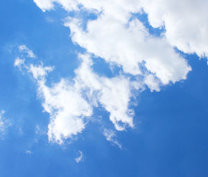 Low angle view of clouds in blue sky