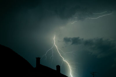 Low angle view of lightning in sky