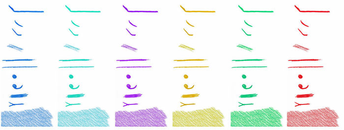 Full frame shot of multi colored pencils on white background