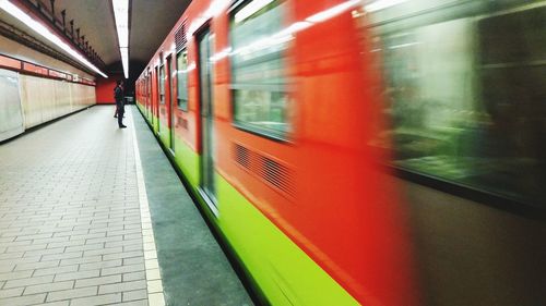 Subway train on subway station