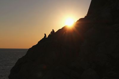 Scenic view of sunset over sea