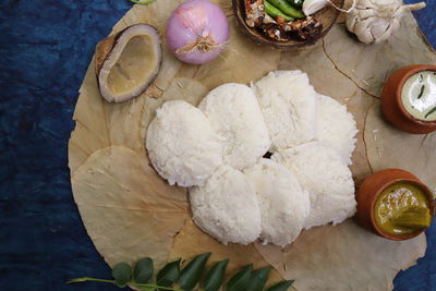 High angle view of fruits on table