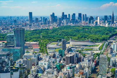 High angle view of cityscape