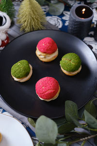 High angle view of fruits on table